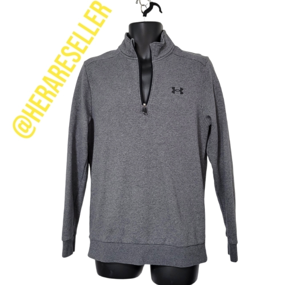 Under Armour Small 3/4 Zipper Pullover Grey Sweater